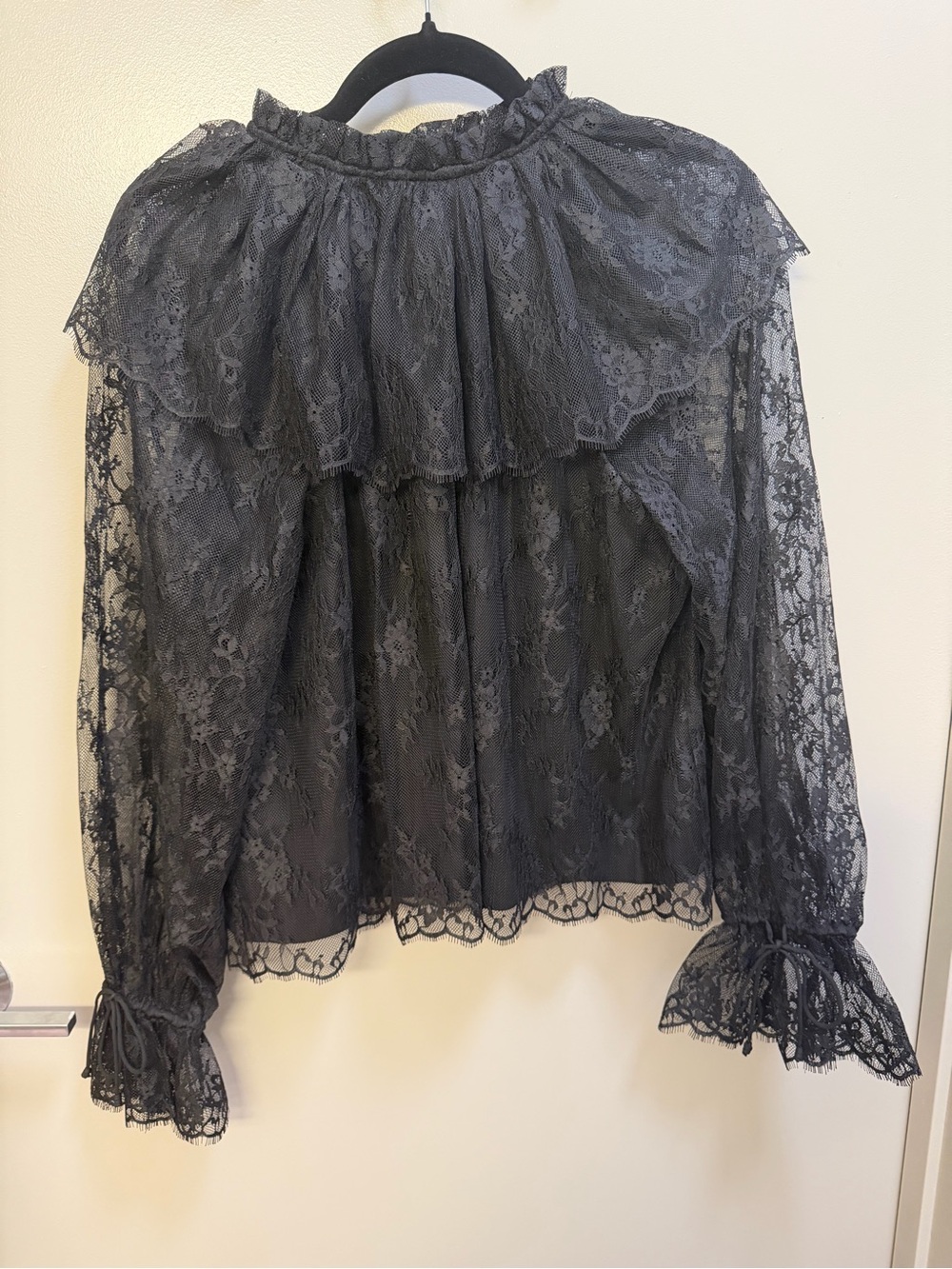 SAYLOR Black Lace Cape Blouse